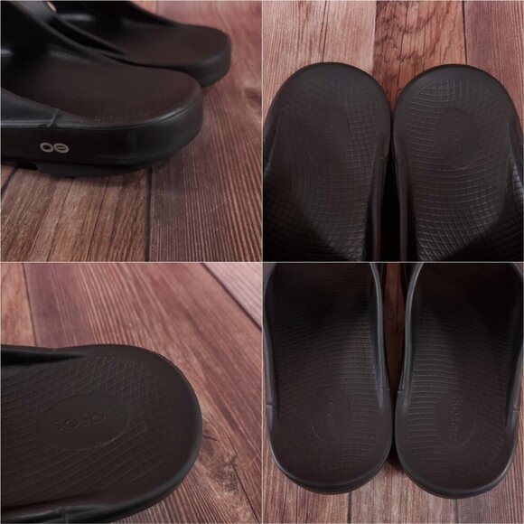 Oofos Ooahh Unisex Size Mens 12 Womens 14 Black Slides Sandals Recovery Comfort - Picture 10 of 14
